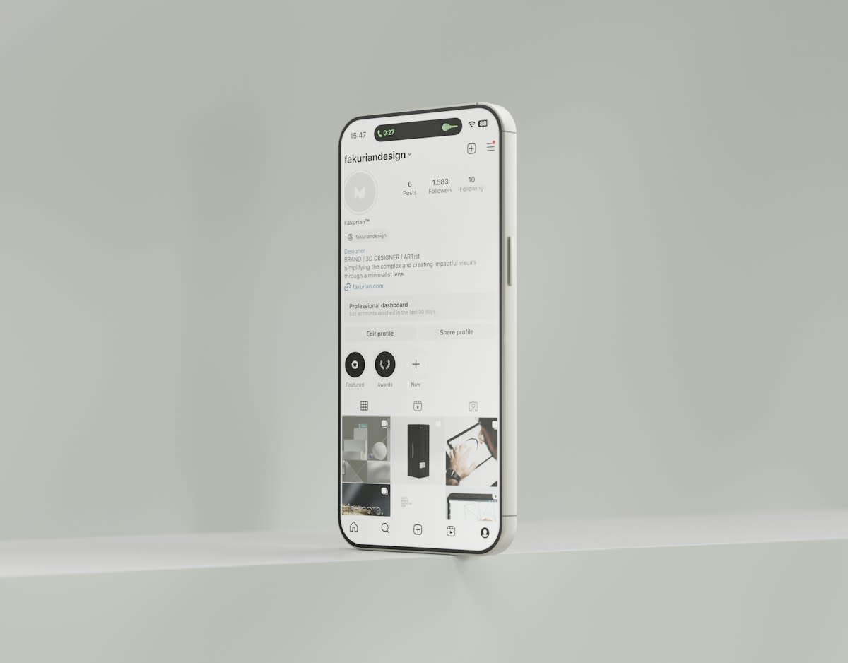 Minimalist white smartphone interface showing identical app grids