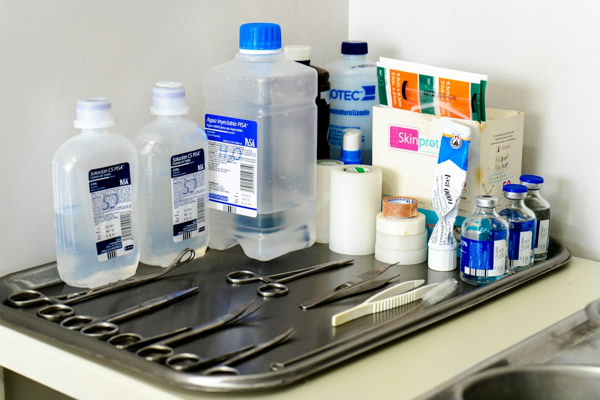 High protein supplement bottles in a medical clinic