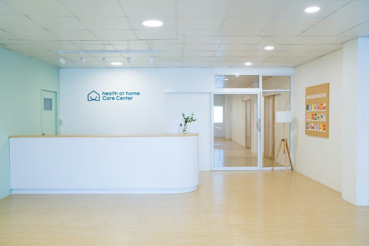 Empty corridor of a futuristic nursing home
