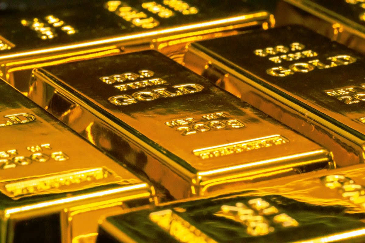 Close up of gold bars