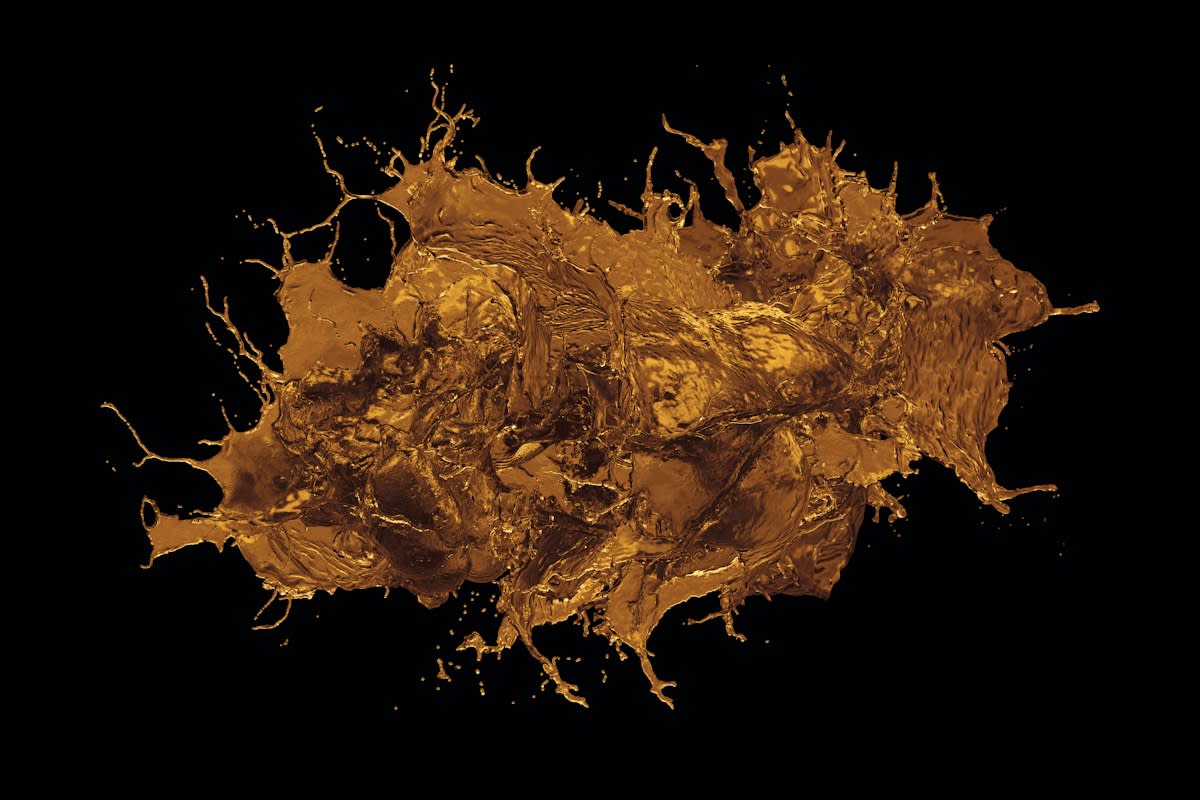 Industrial paint splashing on a surface