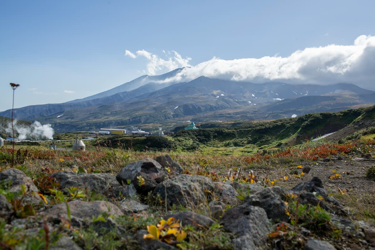 Geothermal power plant steam vents