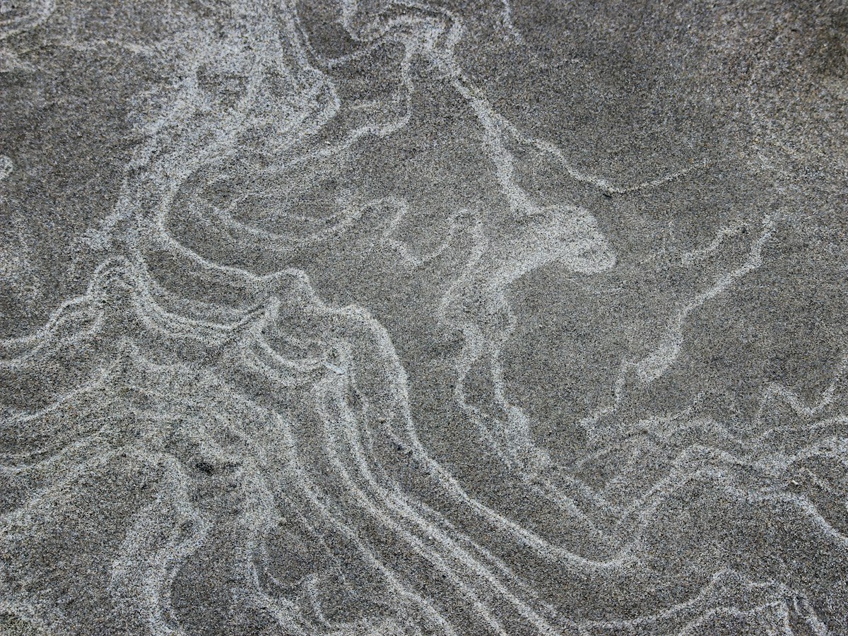 Close up of etched stone surface