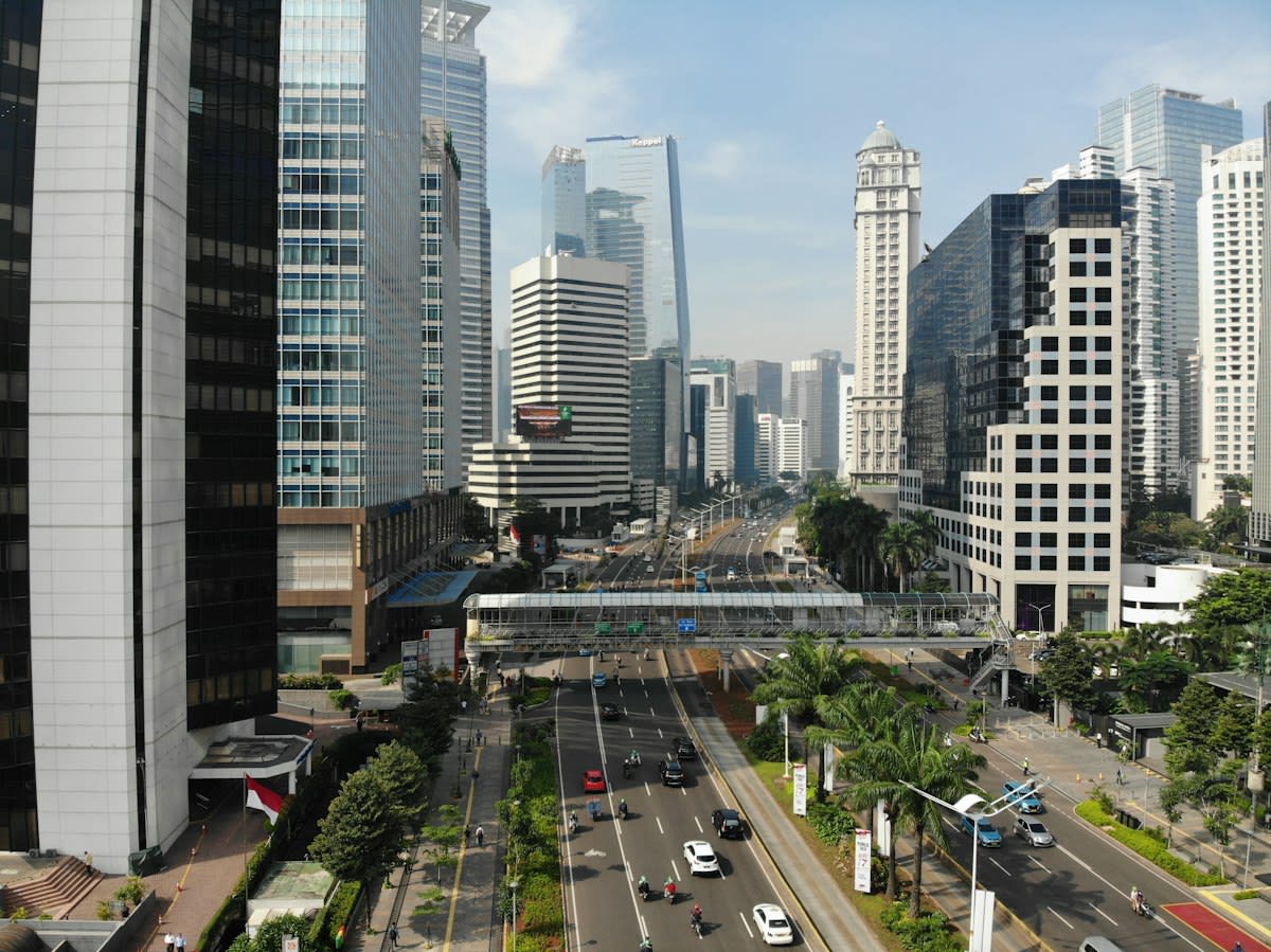 Modern Jakarta skyline with skyscrapers