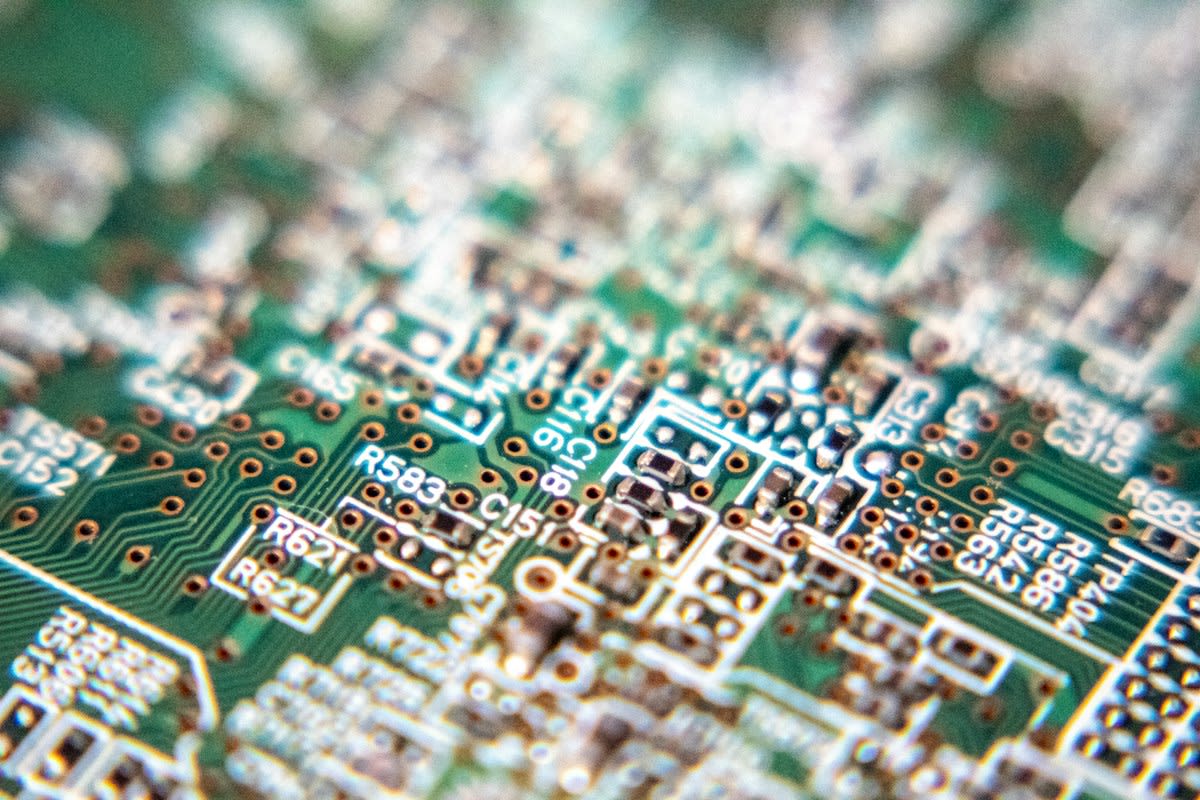 Close up of corroded circuit board