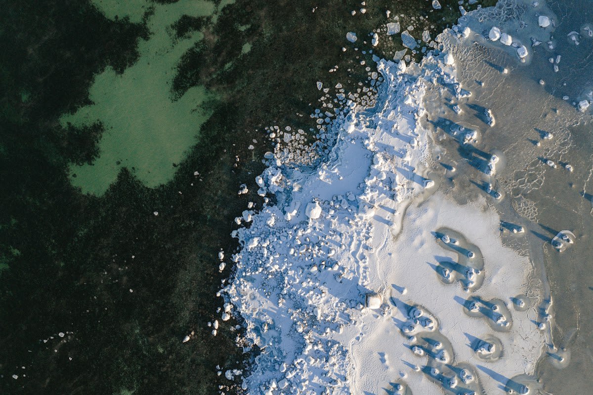 Satellite view of receding Arctic sea ice