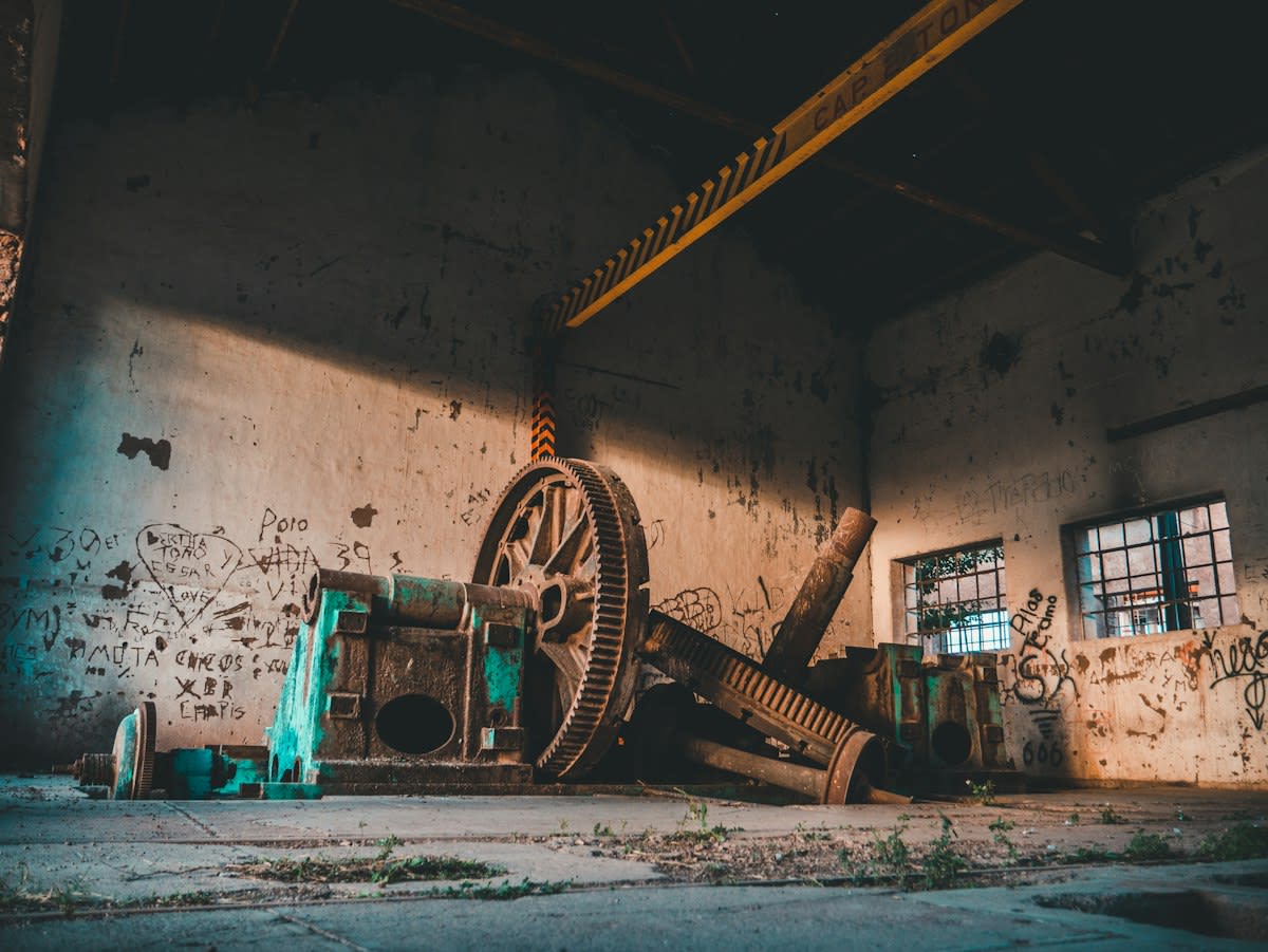 Industrial waste and old machinery