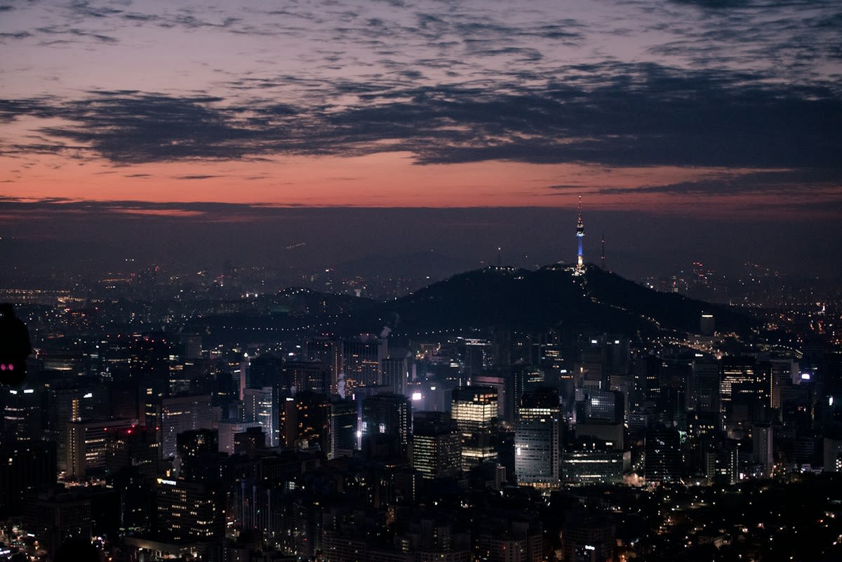 Seoul city skyline night