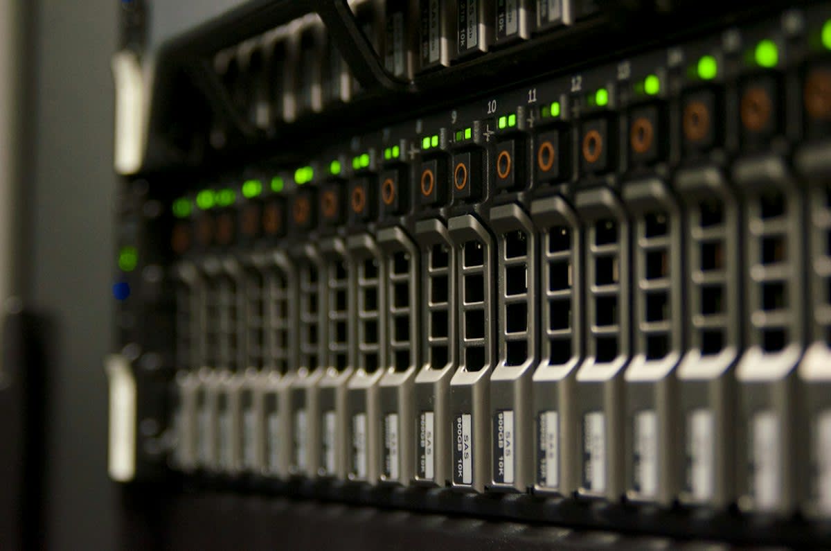 Industrial server farm with humming transformers