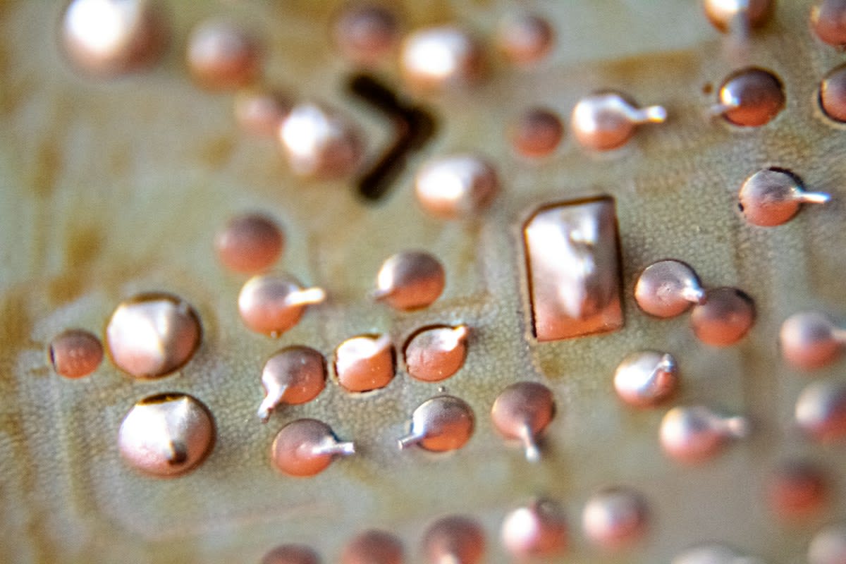 Close up of medical circuitry and plasma electrodes