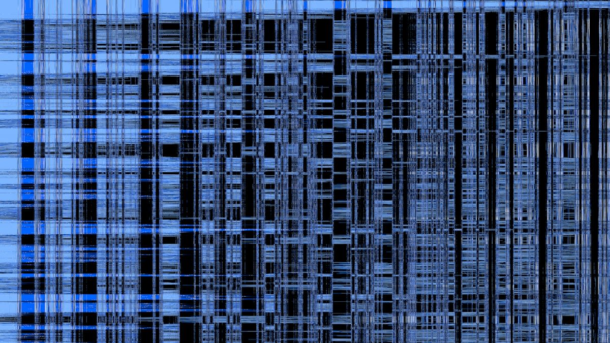 Flickering LED grids in a dark data center