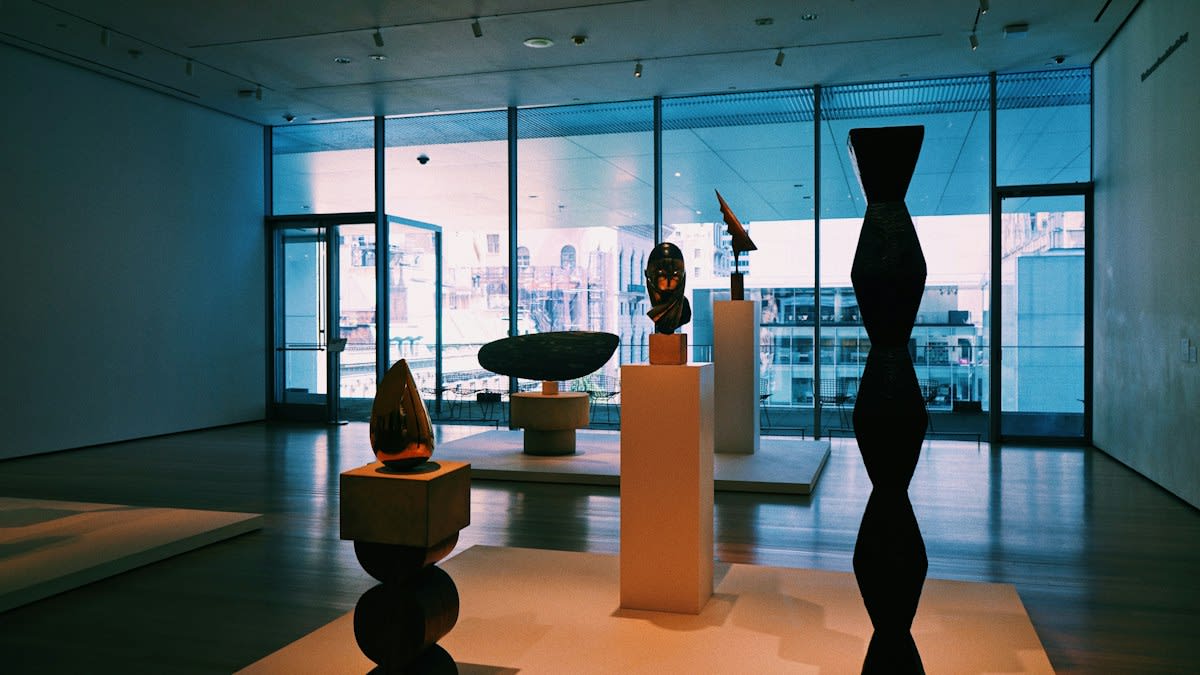 Modern art gallery with empty space