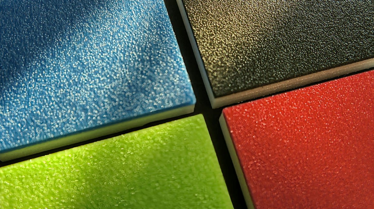 Close up of various floor tile colors