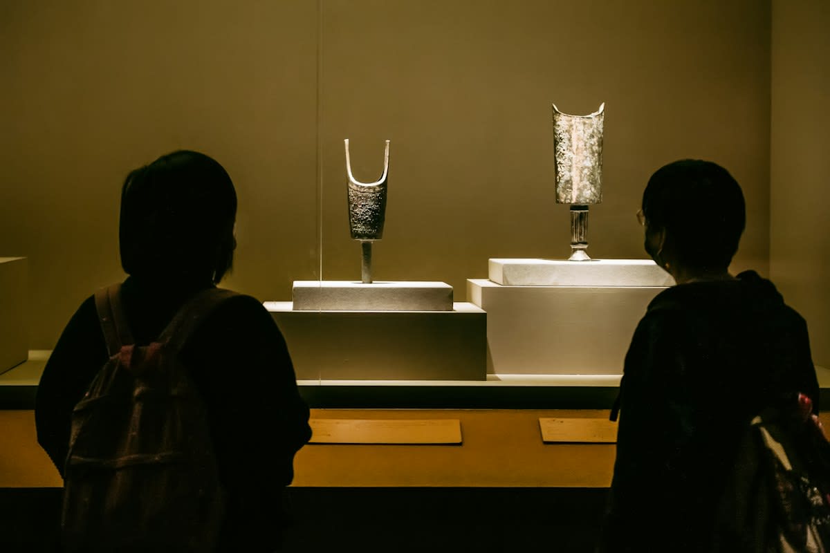 ancient knotted cords in a museum