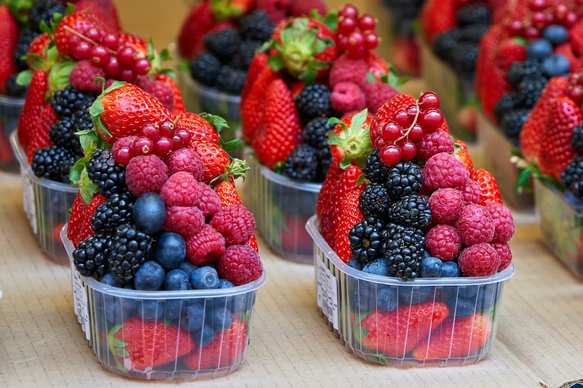 berries in a plastic container