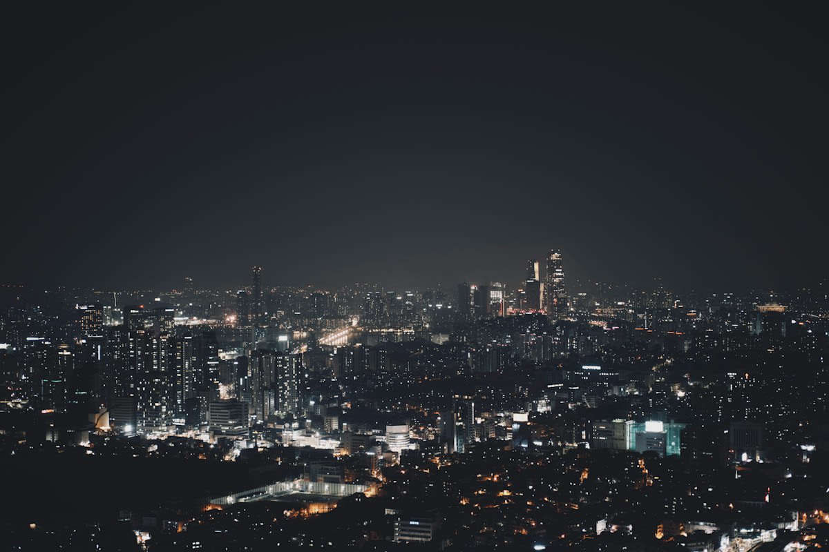 Seoul city night lights