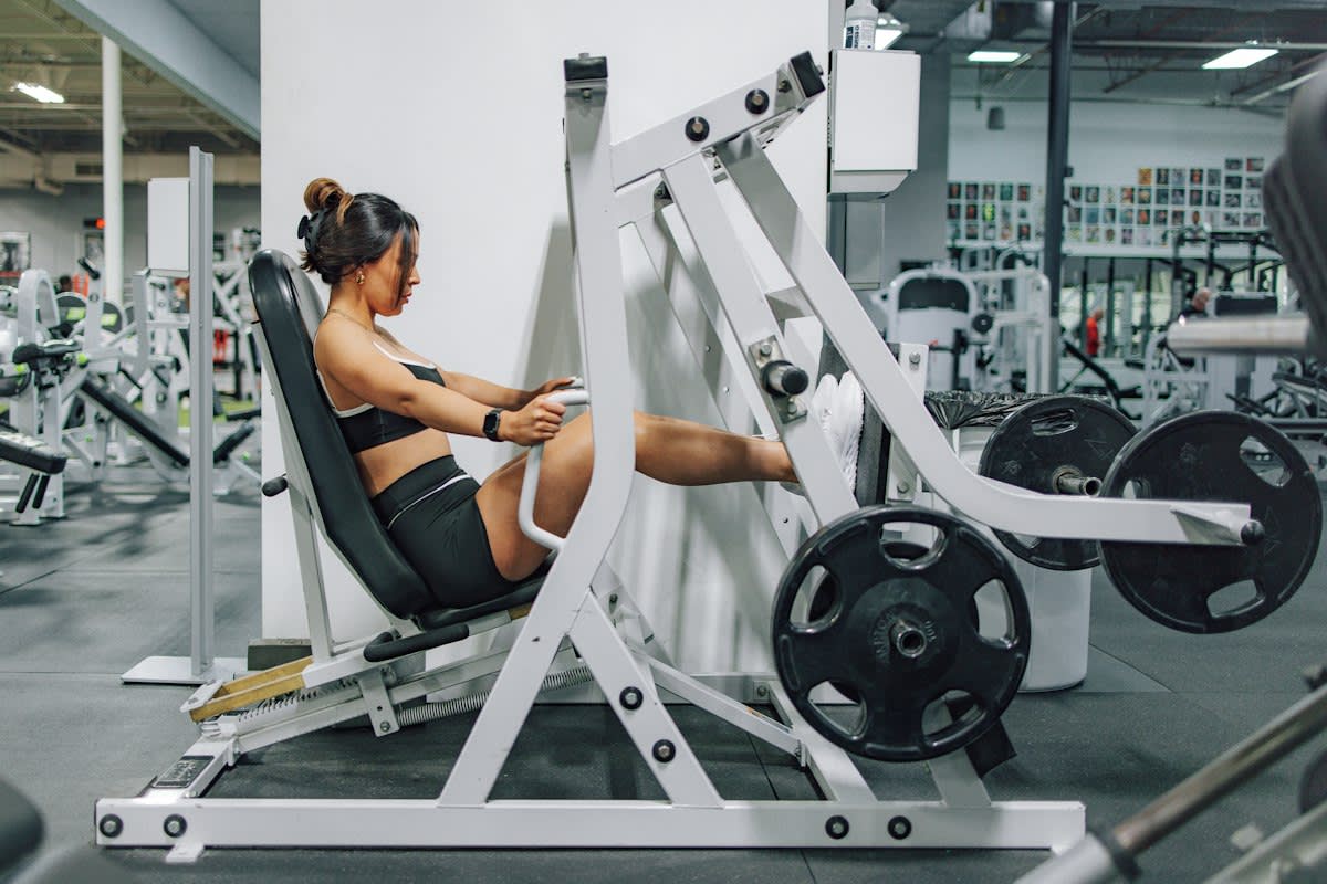 Woman exercising in a gym