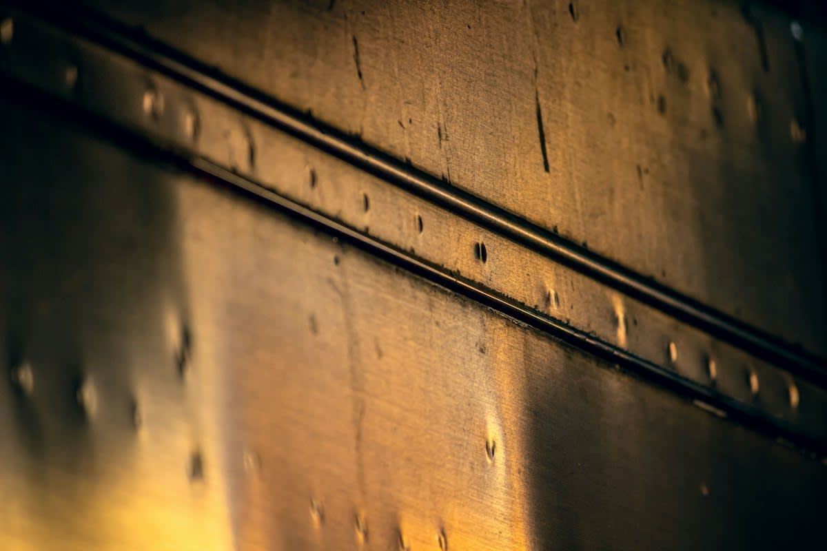 Close up of rusted steel beams