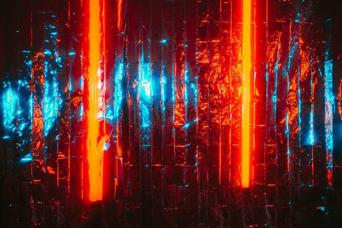 Abstract circuitry with neon lights