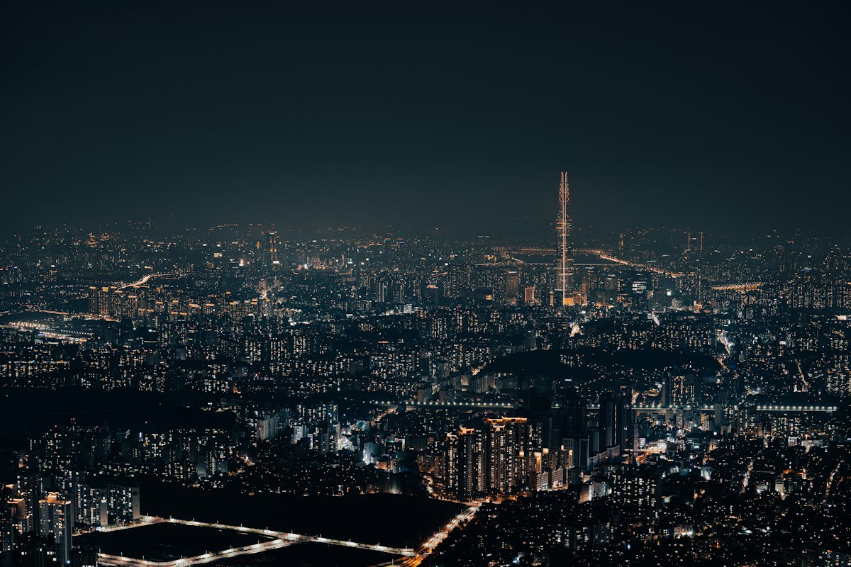 Seoul smart city infrastructure night view