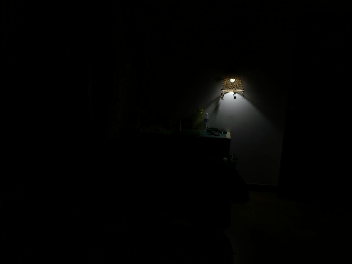 Swirling smoke in a dark room