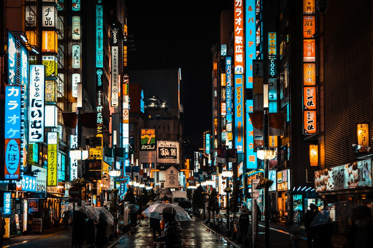 Neon signs in Shinjuku, Tokyo