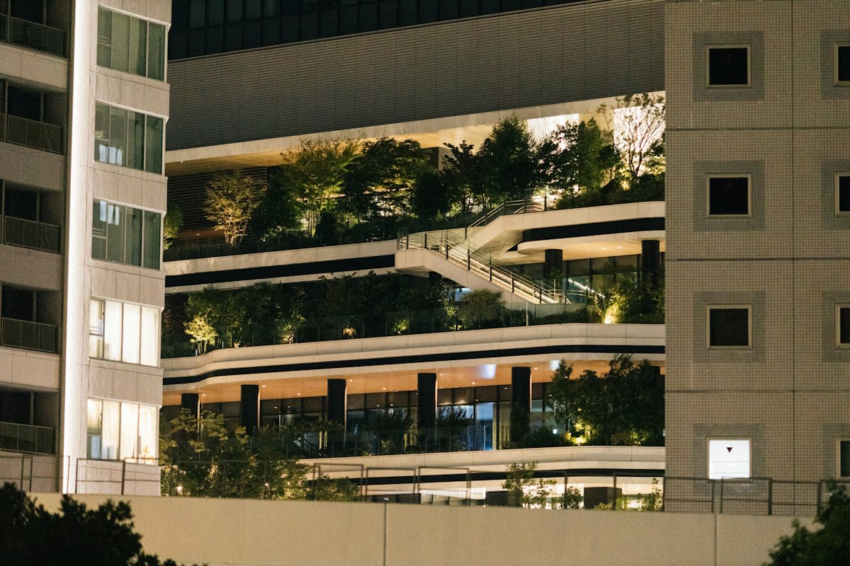 Vertical garden on a modern building