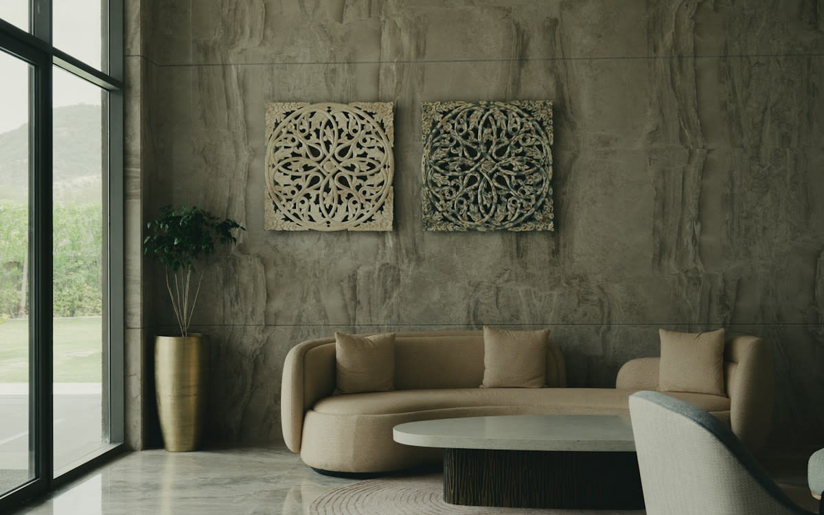 minimalist luxury interior beige gray