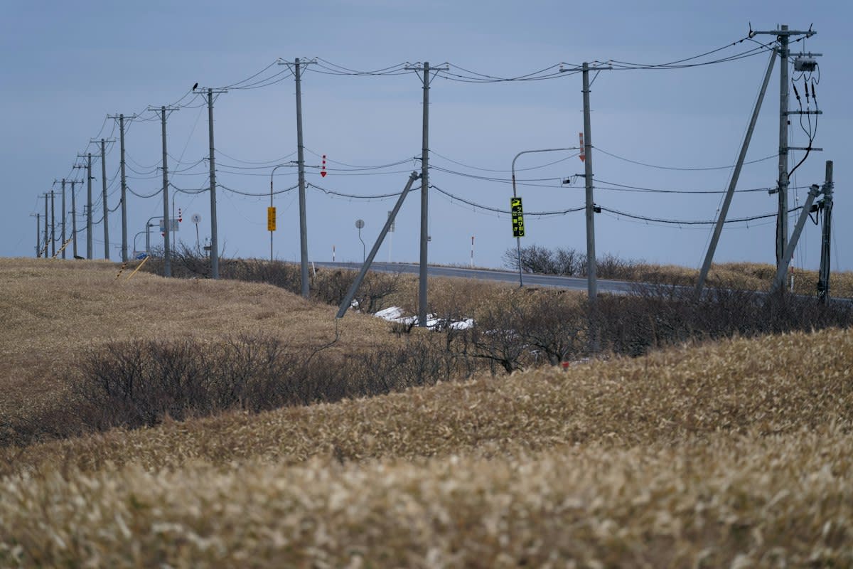 electric power lines in a rural area