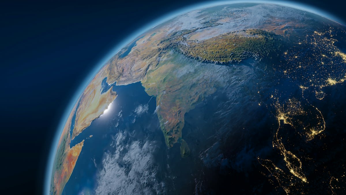 Digital data visualization over earth