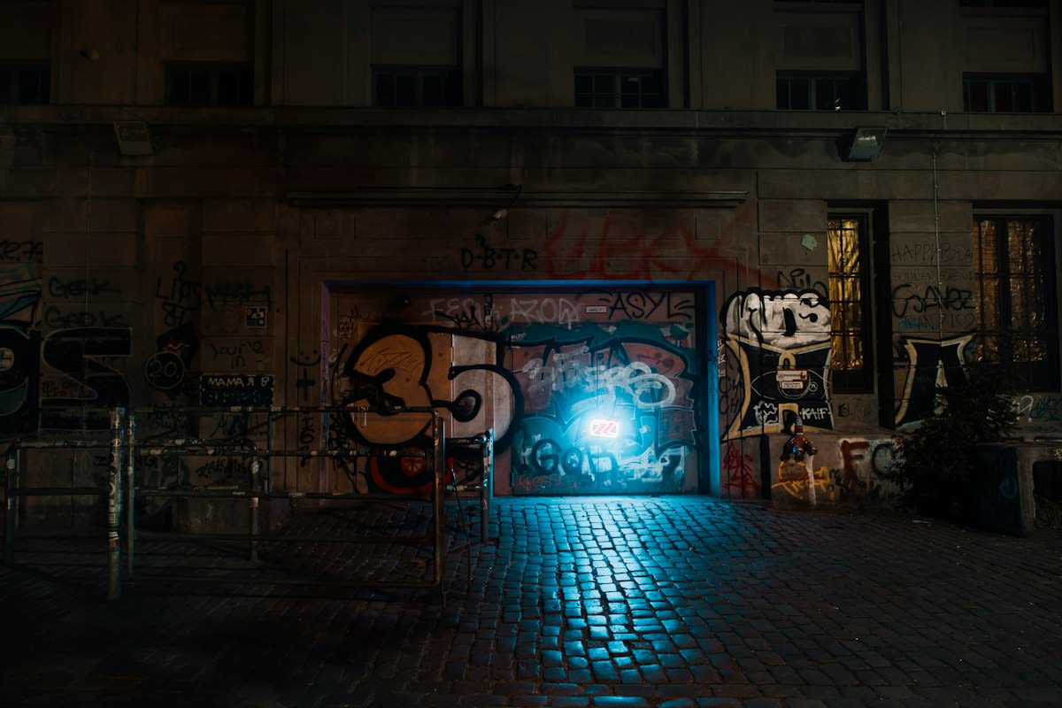 Dark industrial warehouse rave Berlin