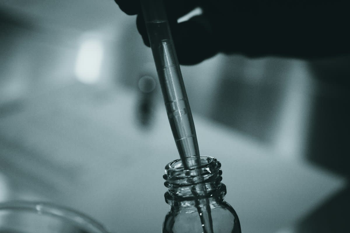 laboratory pipette and test tubes