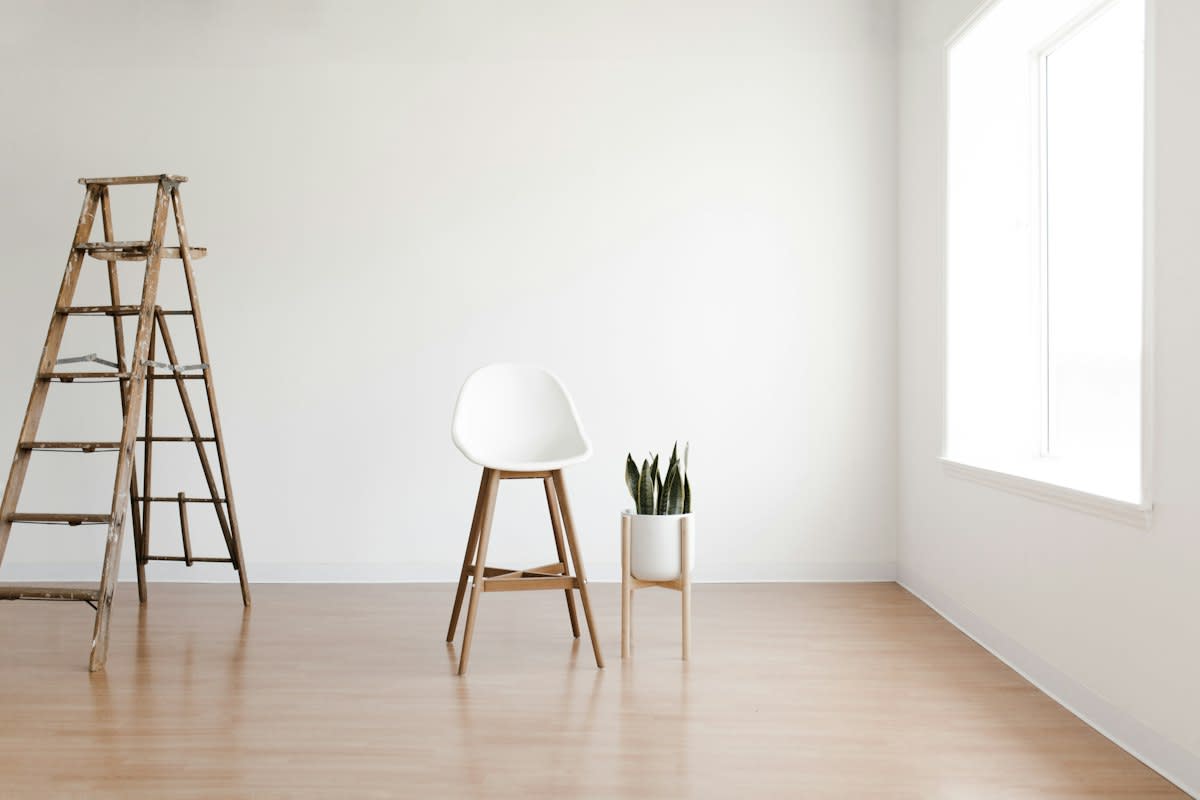 Empty minimalist room with soft light