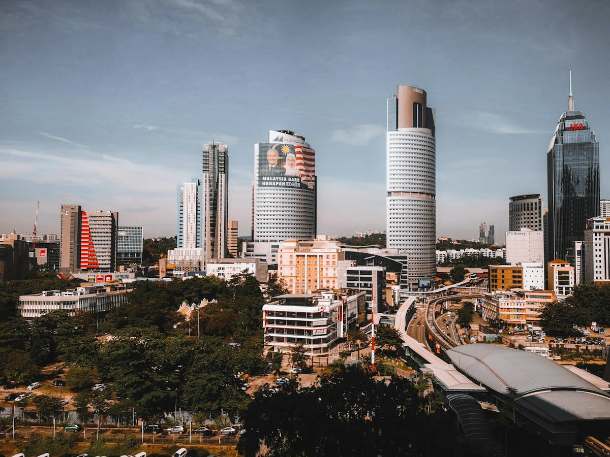 Modern city skyline in Southeast Asia