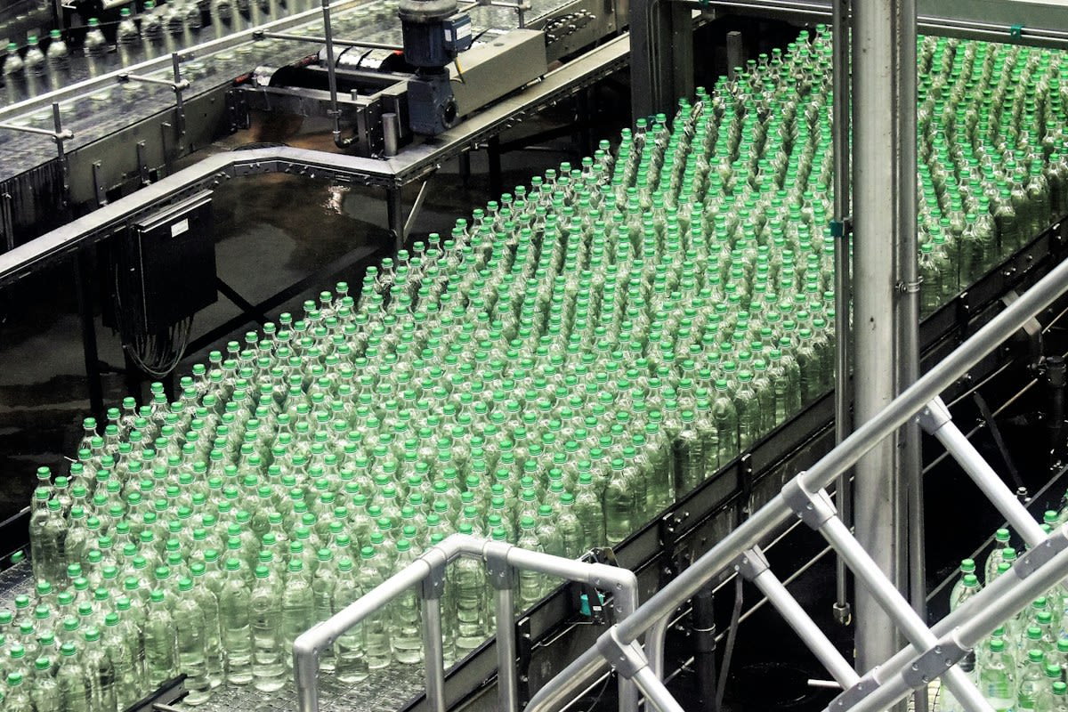 High tech water filtration system in a factory