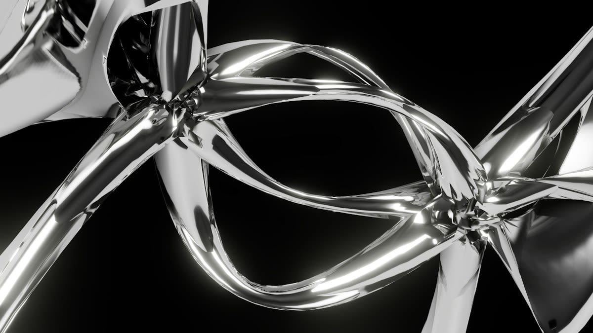 industrial chrome decay sculpture
