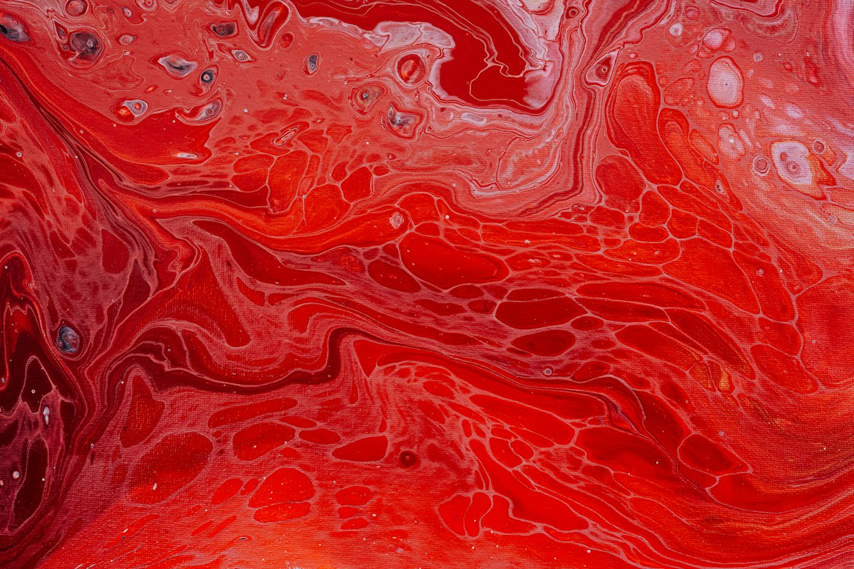 Macro shot of red pigment ink
