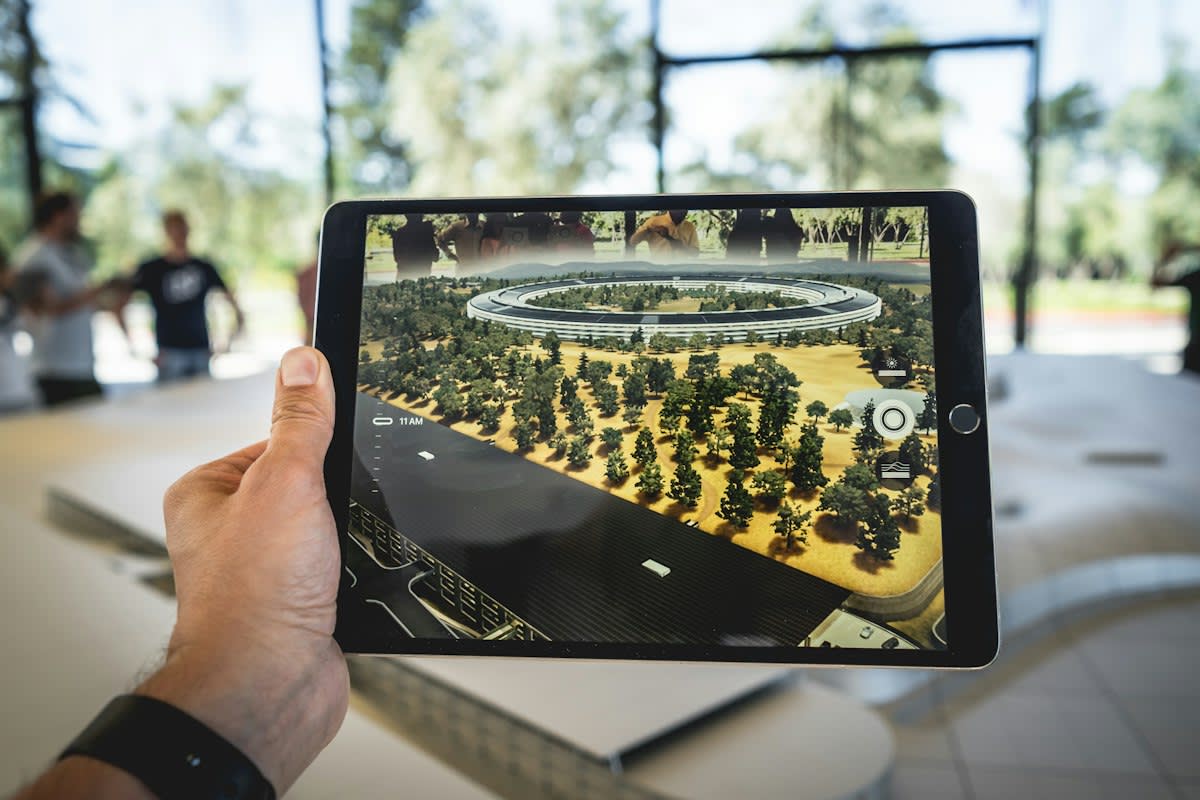 Digital representation of a building on a tablet