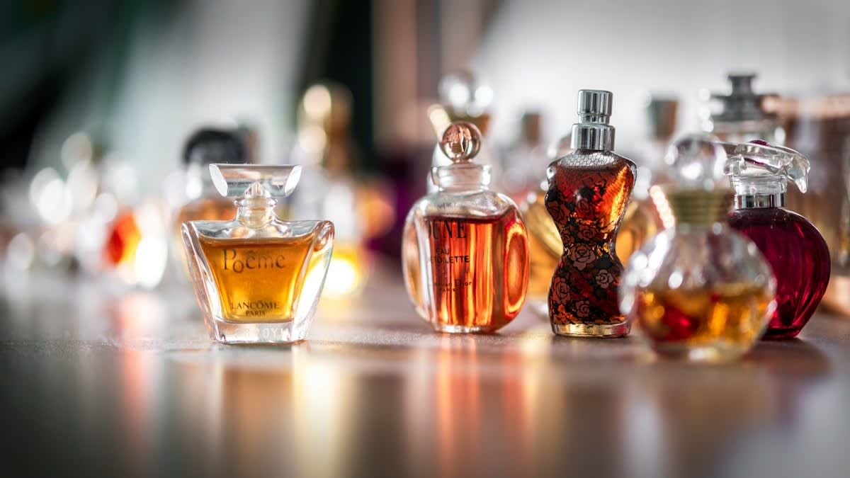 perfume bottles and smelling strips