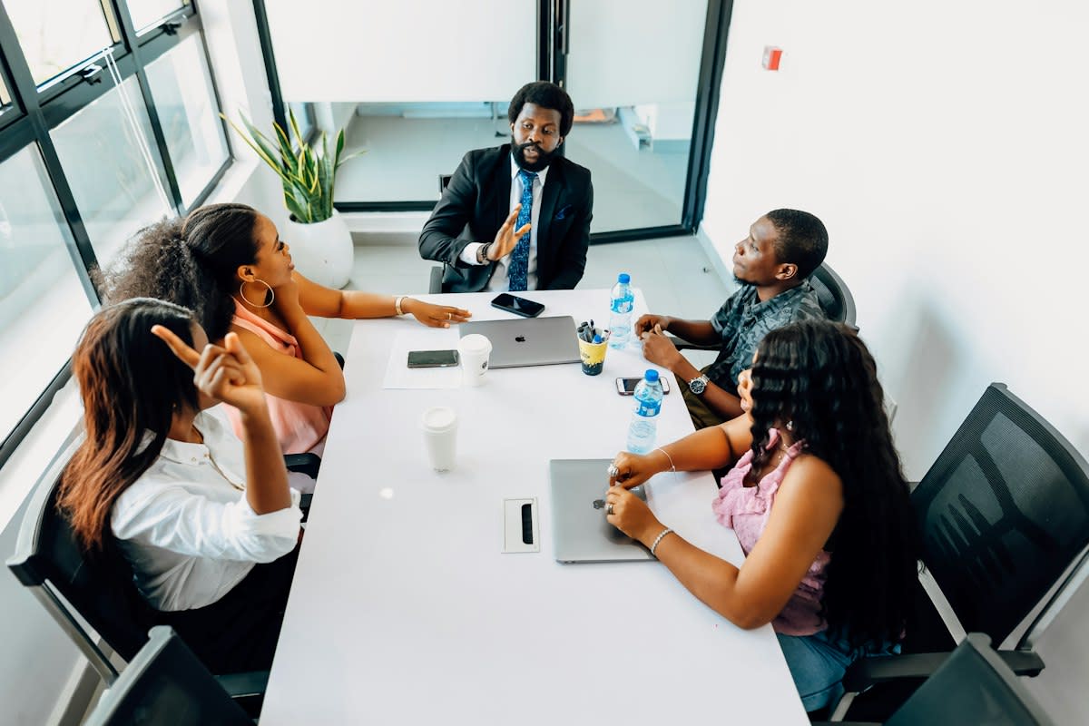 Diverse professional team meeting in Lagos