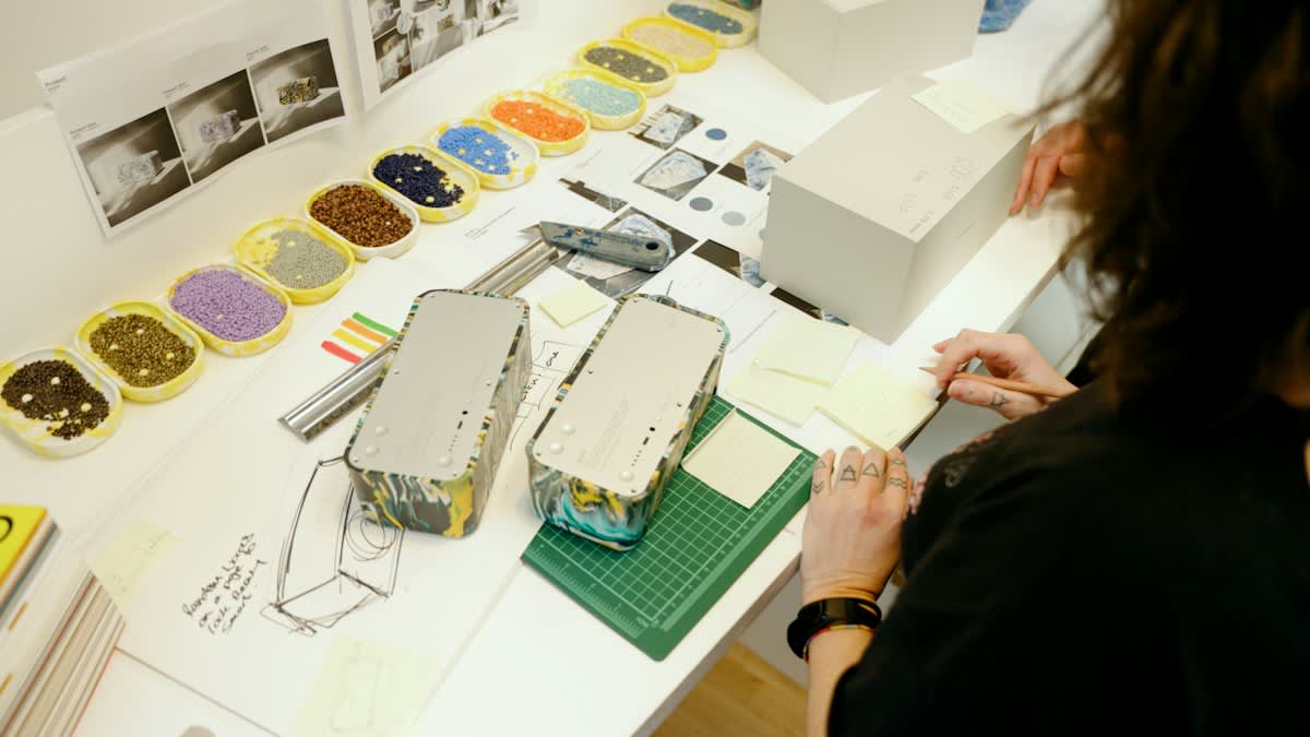 industrial waste in a design studio