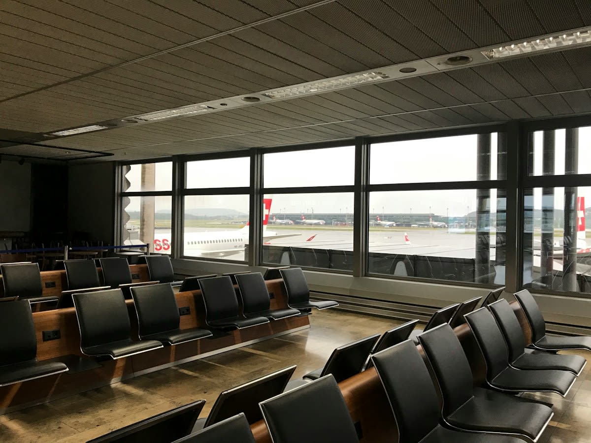 Airport terminal seating rows