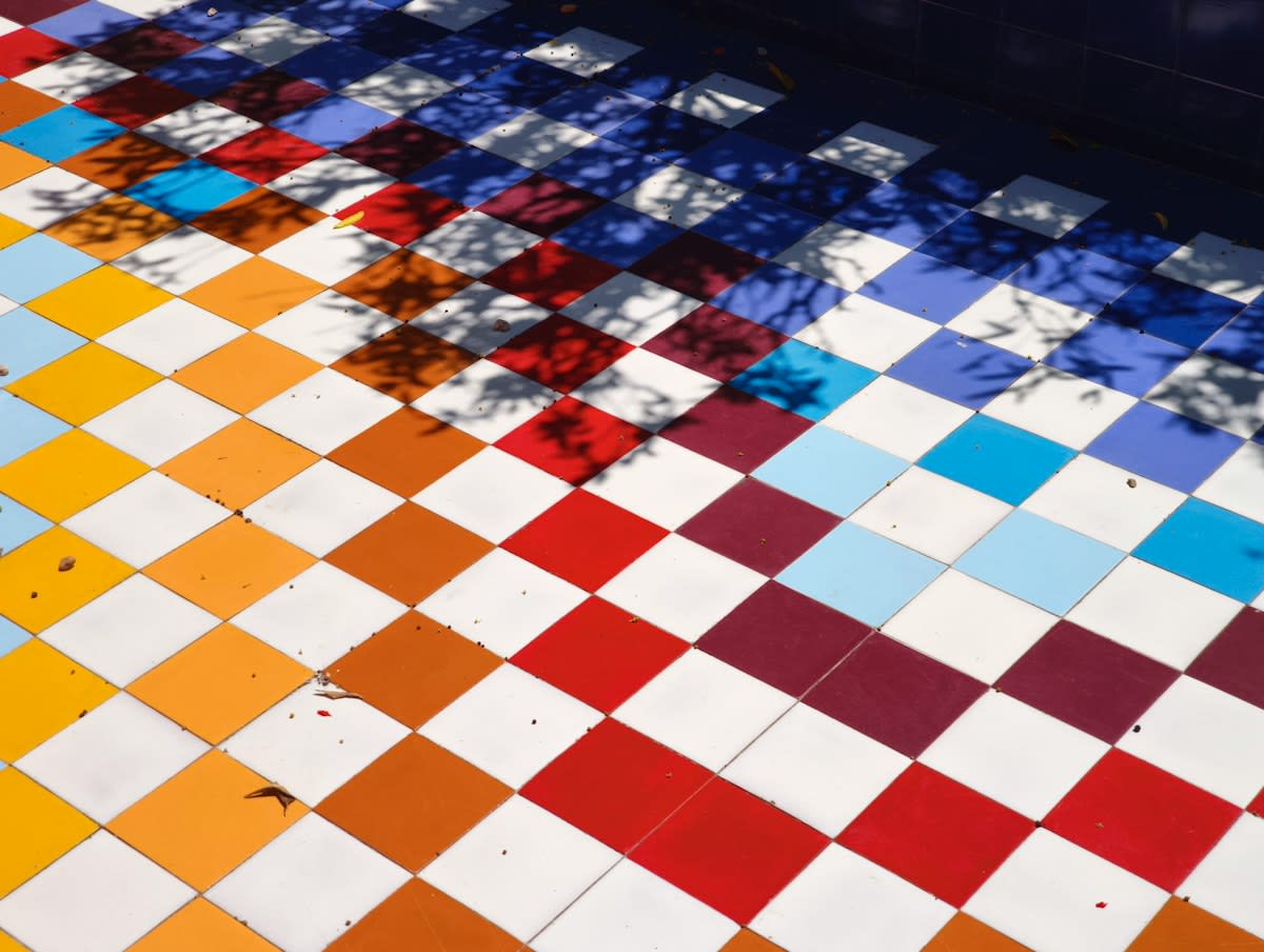 Paint splattered on a floor
