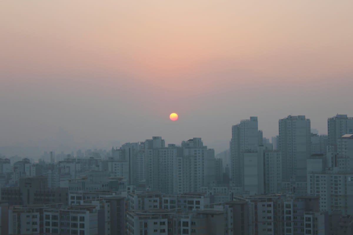 Dusty horizon over a city