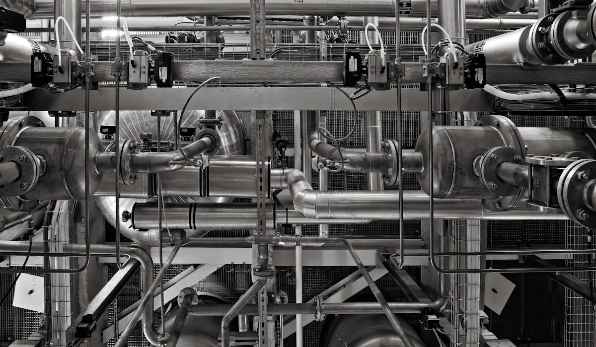 Industrial pump and pipes
