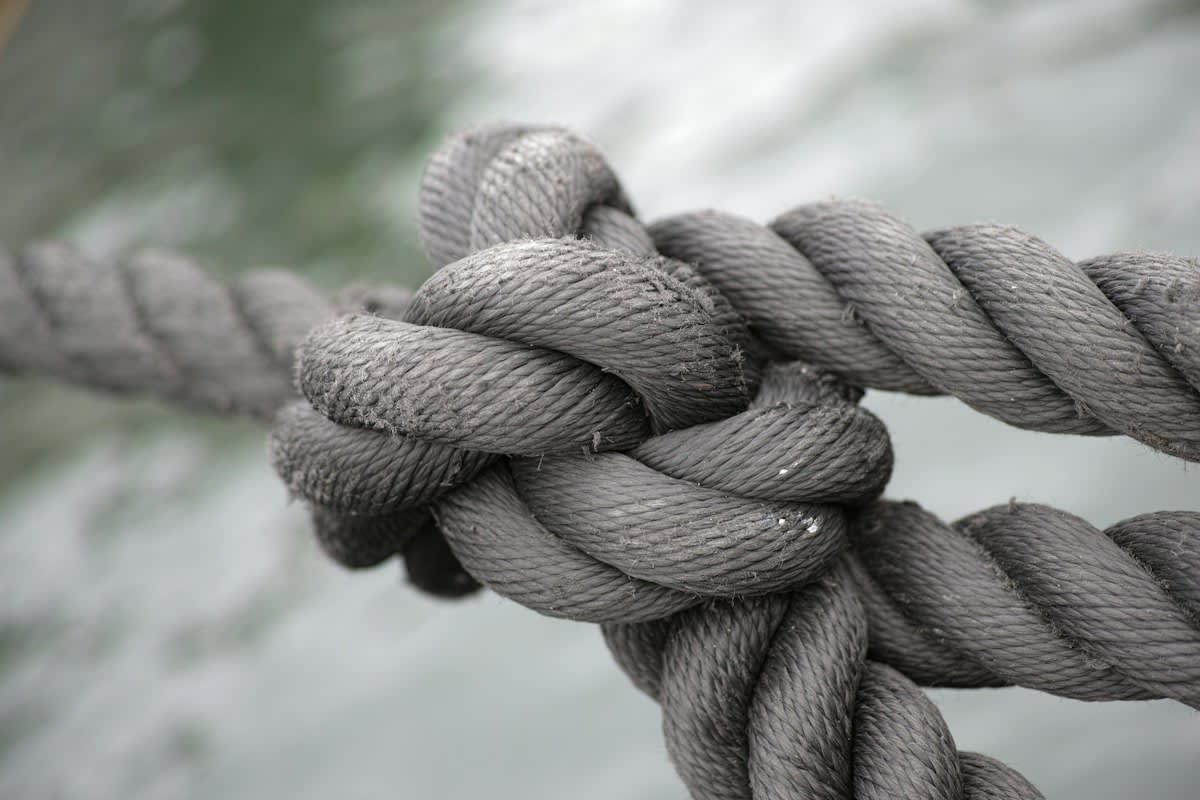close up of nautical knots
