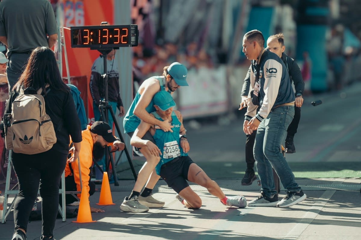 exhausted marathon runner hitting the wall