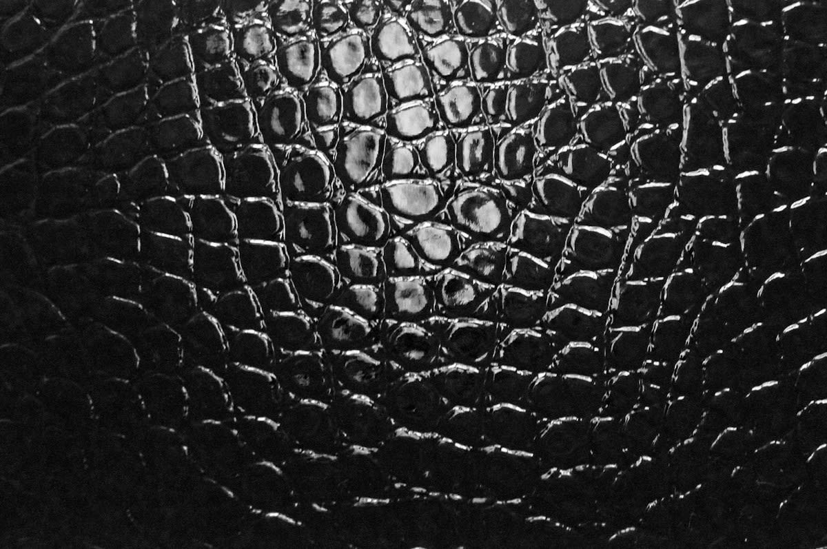 Microscopic view of leather stitching