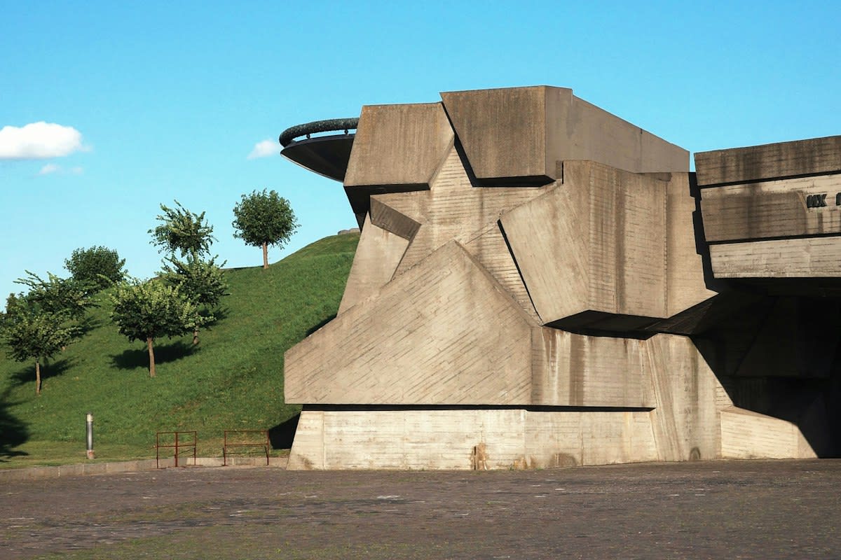 brutalist concrete sculpture