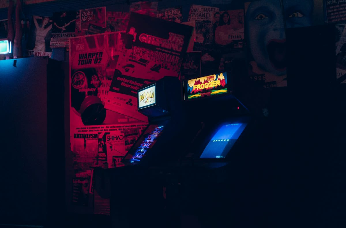 Retro arcade machine screen